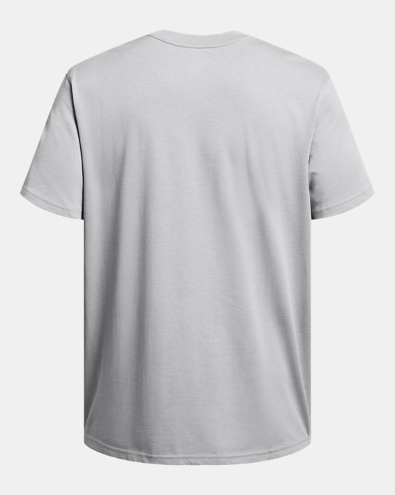 Men's UA Heavyweight Armour Label Short Sleeve in Gray image number 4